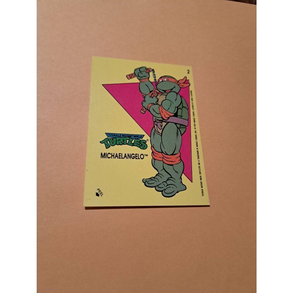 1989 Mirage Studios TMNT Trading Card Sticker #2 Teenage Mutant Ninja Turtles